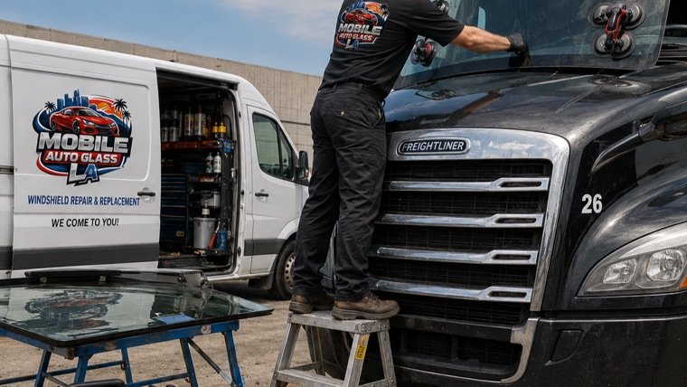 Semi Truck Windshield Repair and Replacement in Santa Monica, CA by Mobile Auto Glass LA